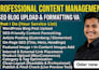 monthly wordpress blog post, content upload and article posting VA